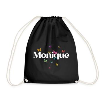Beau prénom de fille avec des papillons MONIQUE - Sac de sport léger - noir - Devant
