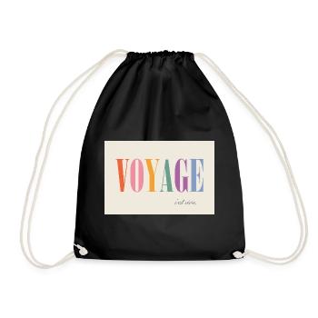 Voyage – c'est vivre - Drawstring Bag - black - Front