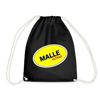 Malle Ultras Yellow Oval Sticker - Drawstring Bag - black - Front