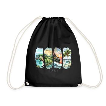 Design de Bali – Motif de vacances sur une île tropicale - Sac de sport léger - noir - Devant