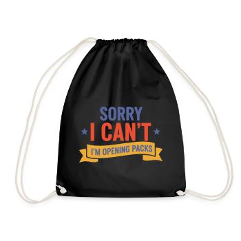 Désolé, je ne peux pas, j’ouvre les packs de cartes à collectionner - Sac de sport léger - noir - Devant