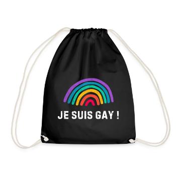 Je suis gay – arc-en-ciel fierté LGBTQ+ - Sac de sport léger - noir - Devant