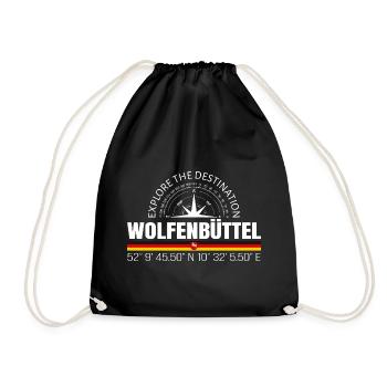 Wolfenbüttel - Turnbeutel - Schwarz - Vorne