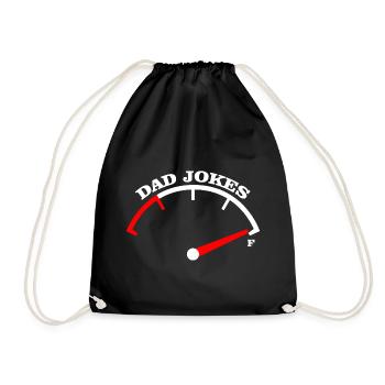 Dad Jokes Meter Tee Design - Drawstring Bag - black - Front