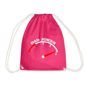 Dad Jokes Meter Tee Design - Drawstring Bag - fuchsia - Front