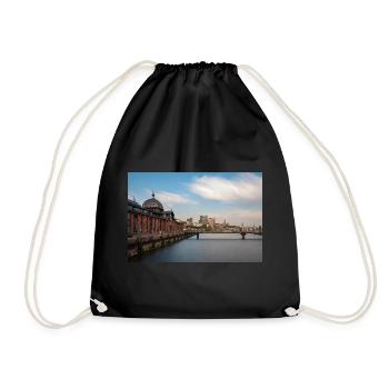 Historic fish auction hall in Hamburg - Drawstring Bag - black - Front