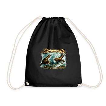 Lions of the Sea – Vintage Sea Lion Wildlife - Turnbeutel - Schwarz - Vorne