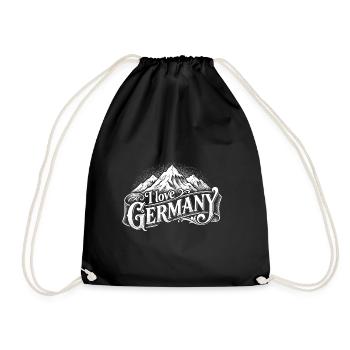 I love Germany, logo white - Drawstring Bag - black - Front