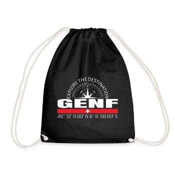 Genf - Turnbeutel - Schwarz - Vorne