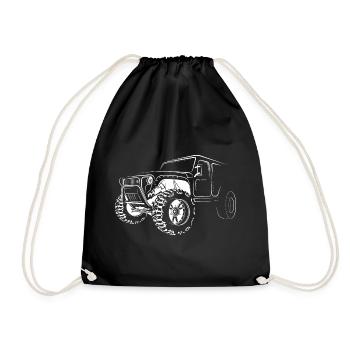 4x4 offroad Auto Truck Symbol Gelände Dirt Logo - Turnbeutel - Schwarz - Vorne