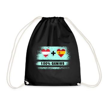 Austria and Spain 100% Ingenious / Gift - Drawstring Bag - black - Front
