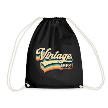 Vintage 1954 Jahrgang 67. Geburtstag Geschenk - Turnbeutel - Schwarz - Vorne