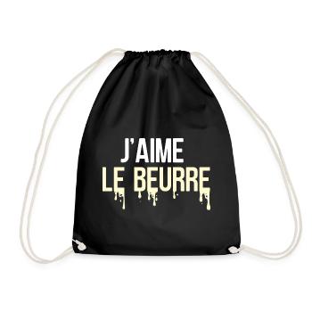 J'aime le beurre, cuisine française - Sac de sport léger - noir - Devant