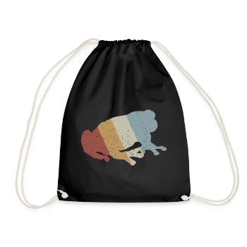 Frosch Retro Style Vintage - Turnbeutel - Schwarz - Vorne