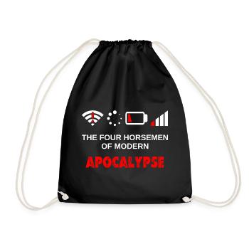 Vier Reiter der Modernen Apokalypse Gaming Nerd - Turnbeutel - Schwarz - Vorne