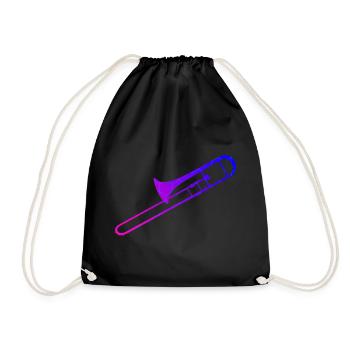 Trombone Brass Band Brass Instrument - Drawstring Bag - black - Front