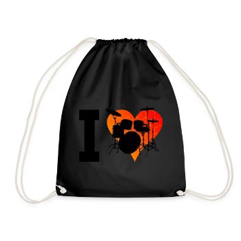 Drumming Drummer Drum Kit Women - Drawstring Bag - black - Front