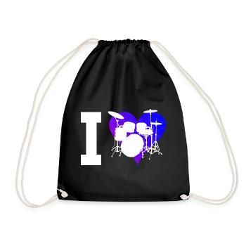 Drums Drummer Drum Kit Women Perkussioni - Drawstring Bag - black - Front