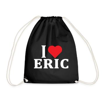 t-shirt J’adore Eric idée cadeau t-shirt - Sac de sport léger - noir - Devant