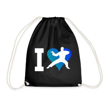 Herren Kung Fu Kungfu Damen Kampfsport Wushu - Turnbeutel - Schwarz - Vorne