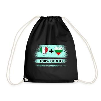 Italie et Bulgarie 100% drapeau de génie - Sac de sport léger - noir - Devant