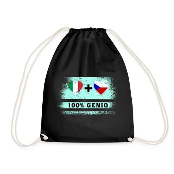 L’Italie et la République tchèque drasent 100% génie - Sac de sport léger - noir - Devant