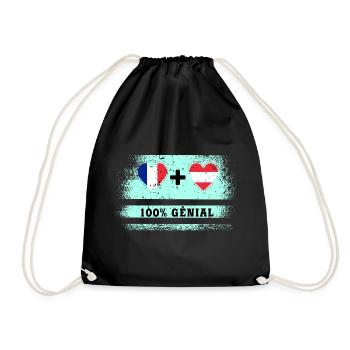 France et Autriche Drapeau 100% génial - Sac de sport léger - noir - Devant