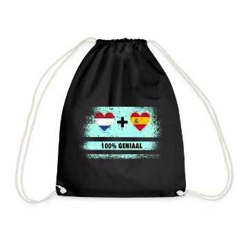 Spain and the Netherlands 100% Genius flag - Drawstring Bag - black - Front