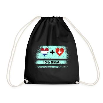 Have you put the Netherlands and Switzerland in your heart? - Drawstring Bag - black - Front
