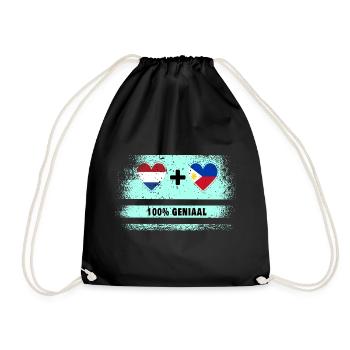 Philippines and the Netherlands 100% Genius flag - Drawstring Bag - black - Front