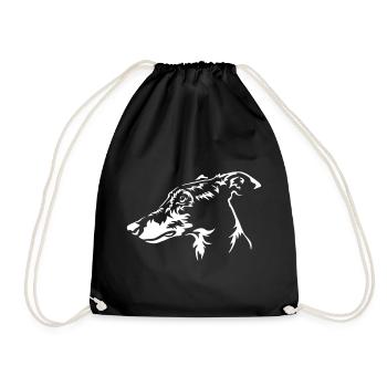 Greyhound Head "Black Edition" - Drawstring Bag - black - Front