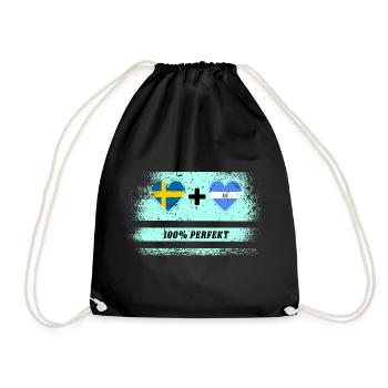 El Salvador et Suède 100% Parfait / Cadeau - Sac de sport léger - noir - Devant