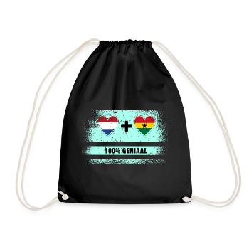 Ghana and the Netherlands 100% Genius flag - Drawstring Bag - black - Front