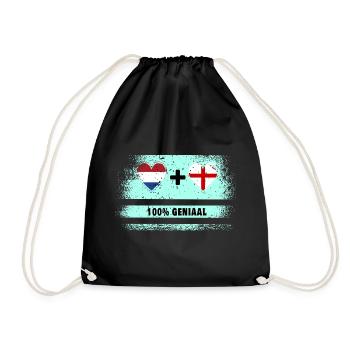 England and The Netherlands 100% Genius flag - Drawstring Bag - black - Front