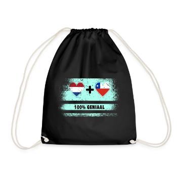 Chile and the Netherlands 100% Genius flag - Drawstring Bag - black - Front