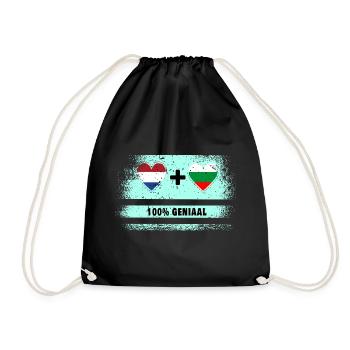 Bulgaria and the Netherlands 100% Genius flag - Drawstring Bag - black - Front