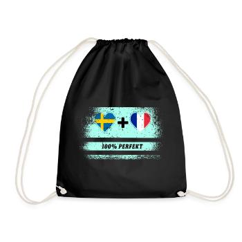France et Suède 100% Parfait / Cadeau - Sac de sport léger - noir - Devant