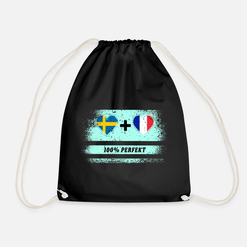 Frankreich und Schweden 100% perfekt / Geschenk - Turnbeutel - Schwarz