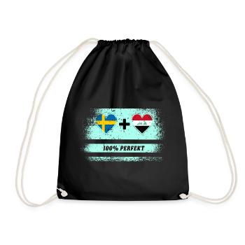 Iraq and Sweden 100% Perfect / Gift - Drawstring Bag - black - Front