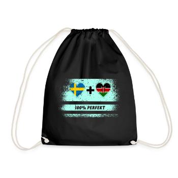 Kenia und Schweden 100% perfekt / Geschenk - Turnbeutel - Schwarz - Vorne