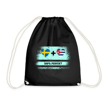 Cuba et Suède 100% parfait / cadeau - Sac de sport léger - noir - Devant