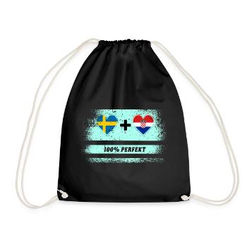 Croatie et Suède 100% parfait / cadeau - Sac de sport léger - noir - Devant