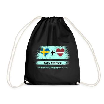 Lettland und Schweden 100% perfekt / Geschenk - Turnbeutel - Schwarz - Vorne