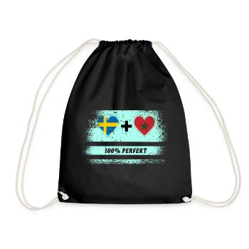 Morocco and Sweden 100% Perfect / Gift - Drawstring Bag - black - Front