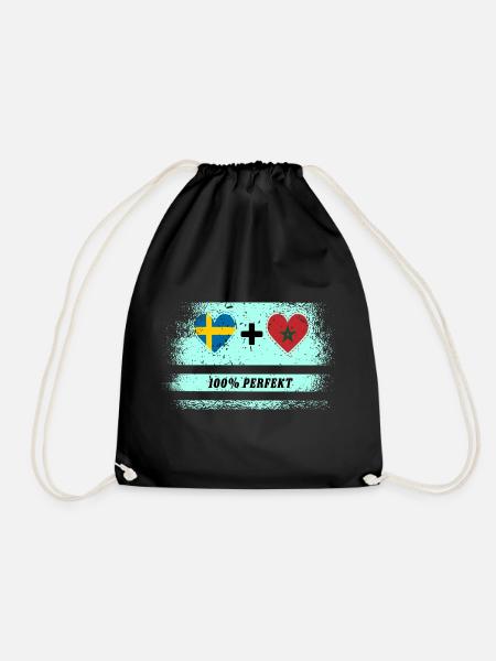 Marokko und Schweden 100% perfekt / Geschenk - Turnbeutel - Schwarz
