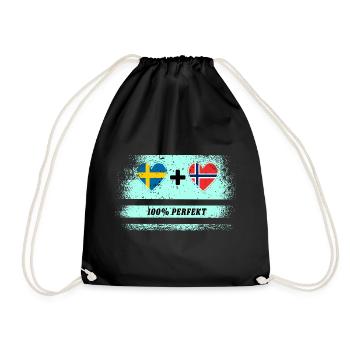 Norvège et Suède 100% Parfait / Cadeau - Sac de sport léger - noir - Devant