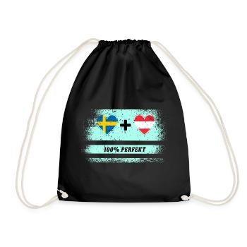 Autriche & Suède 100% parfait / cadeau - Sac de sport léger - noir - Devant