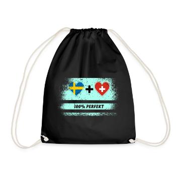 Suisse & Suède 100% Parfait / Cadeau - Sac de sport léger - noir - Devant