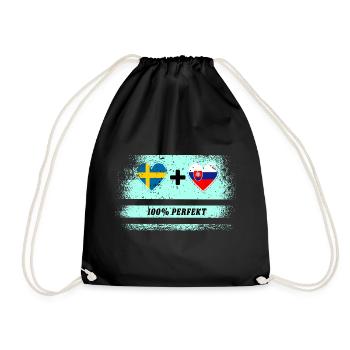 Slovakia and Sweden 100% perfect / gift - Drawstring Bag - black - Front