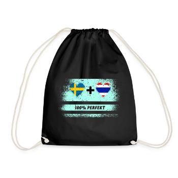 Thailand and Sweden 100% perfect / gift - Drawstring Bag - black - Front